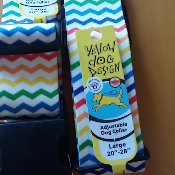 Set of Two large yellow dog design dog collars - Picture 2 of 2